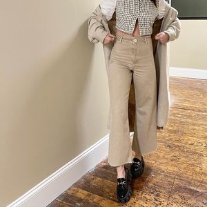 Zara wide leg pant! Never worn, with tags. Color: Stone, size: 2